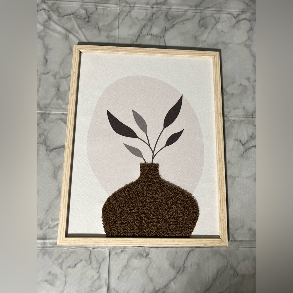 Botanical Soothing Textured Carpet Minimalist Neutral Botanical Wall Art Blush